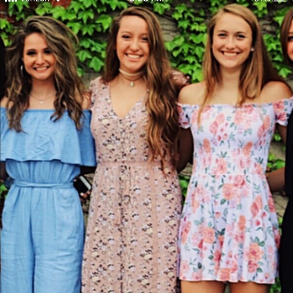 Purple Floral Long Dress - Picture 3 of 3